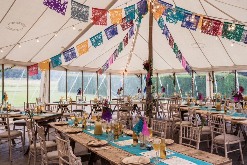 Mexican inspired wedding decor- vibrant colours on show