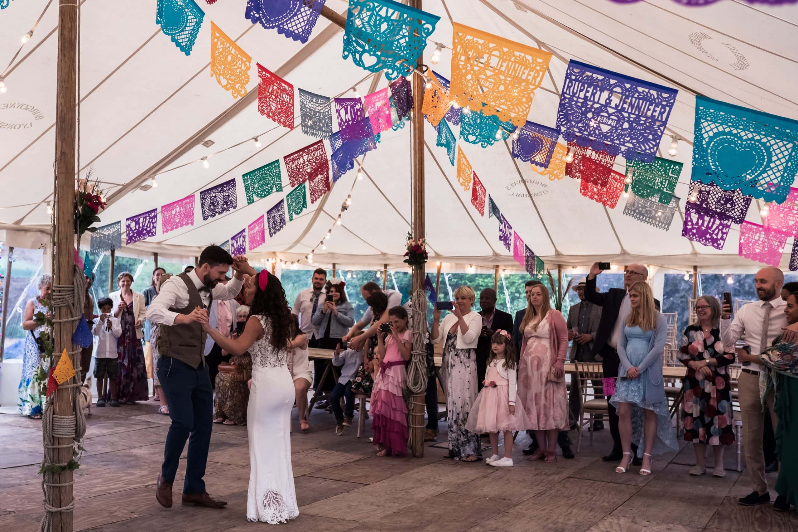 Bride and groom party like no one is watching in this Mexican inspired wedding